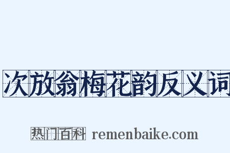 次放翁梅花韵反义词是什么意思的图片
